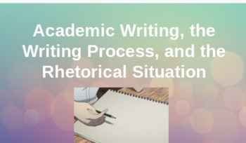 Preview of Presentation on Academic Writing, the Writing Process, and Rhetorical Situation