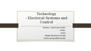 Preview of Presentation on Circuits - Parallel and Series- Electricity