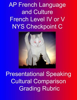 Preview of Presentational Speaking / Cultural Comparison Grading Rubric