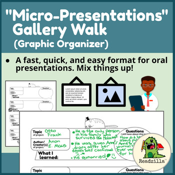 Preview of "Micro-Presentations" Gallery Walk (Oral Presentations Graphic Organizer)