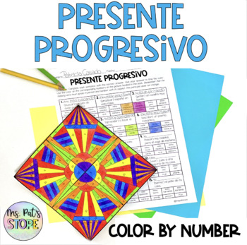 Preview of Presente Progresivo-Color by Number Spanish Present Progressive