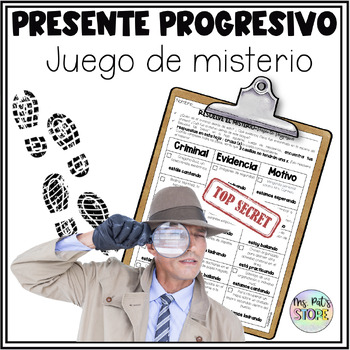 Preview of Presente Progresivo Mystery Clue Game Spanish Activity