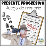 Presente Progresivo Mystery Clue Game Spanish Activity