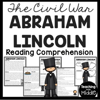 Preview of President Abraham Lincoln Biography Reading Comprehension Worksheet Civil War
