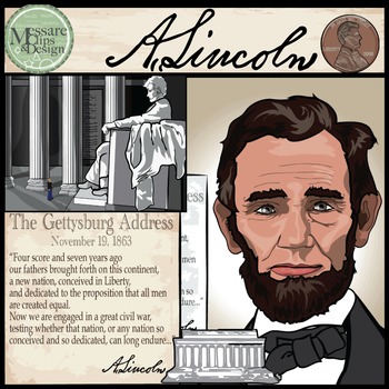 Preview of President Abraham Lincoln Clip Art {Messare Clips and Design}