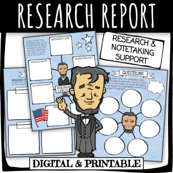 Preview of President Abraham Lincoln Research and Notetaking Support DISTANCE LEARNING