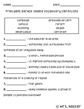 President Barack Obama Activities by Mrs Hauser | TpT