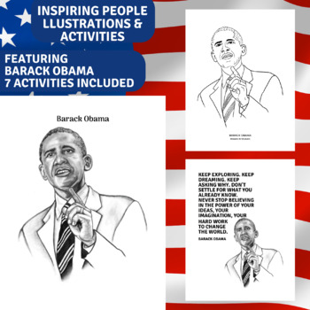 Preview of Inspiring People Portrait & Creative Activities - Barack Obama