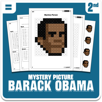 Preview of President Barack Obama Math Mystery Picture - Grade 2 Operations