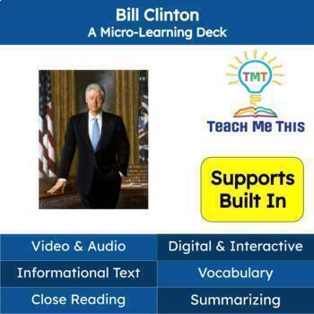 Preview of President Clinton Informational Text Reading Passage and Activities