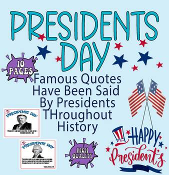 Preview of President Day flash cards of important quotes Said by previous U.S Presidents