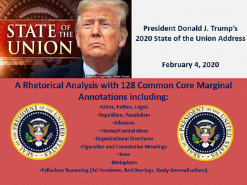 Preview of President Donald J. Trump's 2020 State of the Union Address– Rhetorical Analysis