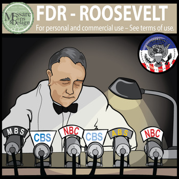 Preview of President Franklin D. Roosevelt - FDR Clip Art {Messare Clips and Design}
