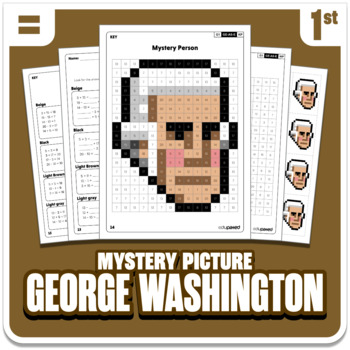 Preview of President George Washington Math Mystery Picture - Grade 1 Operations