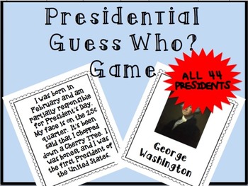 Preview of President Guess Who? Game