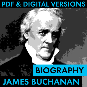 Preview of President James Buchanan Biography Research Organizer, PDF & Google Drive, CCSS