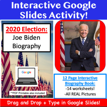 Preview of President Joe Biden 2021 Visual Biography Book and Reading Comprehension 