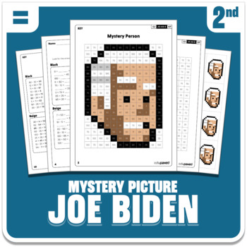 Preview of President Joe Biden Math Mystery Picture - Grade 2 Additions & Subtractions