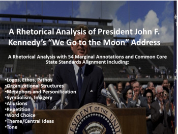 Preview of President John F. Kennedy's "We Go to the Moon" Speech Rhetorical Analysis