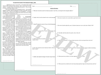 Lincolns Inaugural Address Analysis