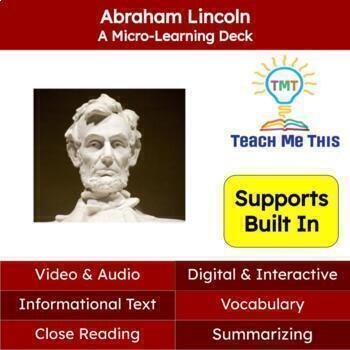 Preview of President Lincoln Informational Text Reading Passage and Activities