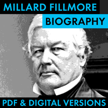 Preview of President Millard Fillmore Biography Research Organizer, PDF & Google Drive CCSS