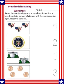 Preview of President Number Worksheet