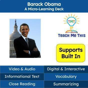 Preview of President Obama Informational Text Reading Passage and Activities