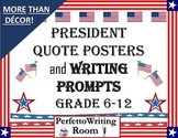 President Posters and Writing Prompts for Grades 6, 7, 8, 