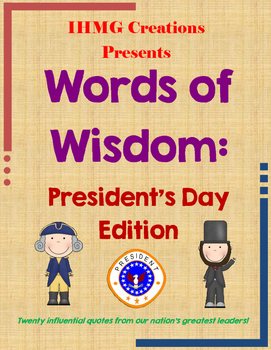 Preview of Words of Wisdom: President's Day Edition (Common Core)