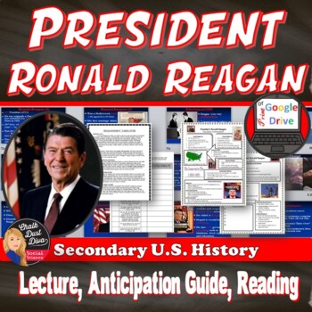 Preview of President Ronald REAGAN | Lecture & Reaganomics Reading | Print & Digital