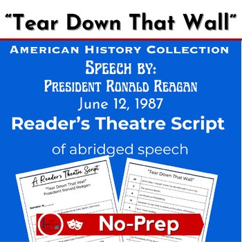 Preview of President Reagan "Tear Down That Wall" Brandenburg Gate Speech-Reader's Theatre