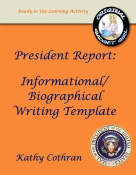 Preview of President Report: Informational & Biographical Writing Template