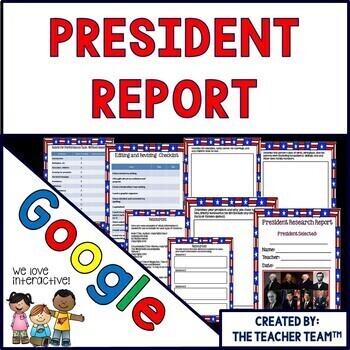 Preview of President Report | US Presidents | Google Classroom | Google Slides