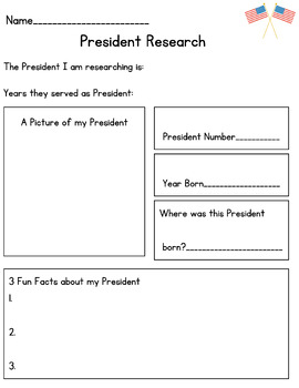 Preview of President Research Graphic Organizer