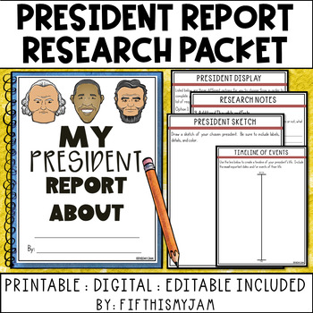 Preview of President Research Packet | President Display Project