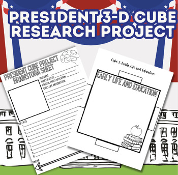Preview of President Research Project I 3D Cube I No prep