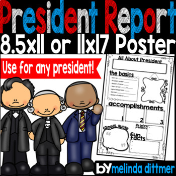 Preview of President Research / Report Poster in 8.5x11 or 11x17