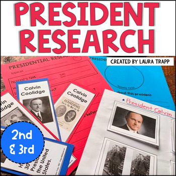 Preview of Presidents Research Project for Second Grade & Third Grade Library Skills