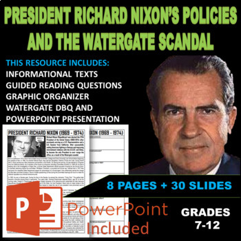 Preview of President Richard Nixon Foreign & Domestic Policies And The Watergate Scandal