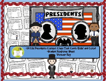 Preview of President Task Cards {Context Clues}