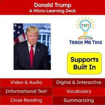 Preview of President Trump Informational Text Reading Passage and Activities