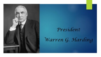 Preview of President Warren G. Harding Biography PowerPoint