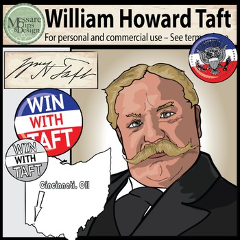 Preview of President William H. Taft Clip Art {Messare Clips and Design}