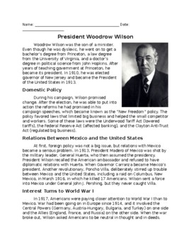 Preview of President Woodrow Wilson