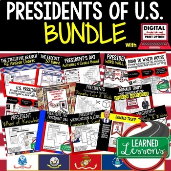 Preview of President's Day Activities Bundle, Digital Resources U.S. Presidents Activities