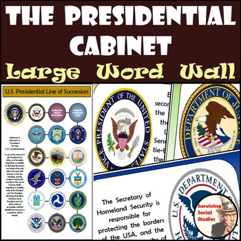 Preview of Presidential Cabinet Word Wall w/ Line of Succession Poster