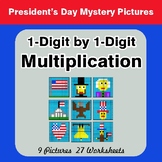 President's Day: 1-Digit Multiplication - Color-By-Number 