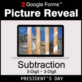 Preview of President's Day: 3-Digit Subtraction - Google Forms Math | Distance Learning