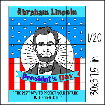Preview of President's Day Abraham Lincoln Collaborative Poster Bulletin Board Craft Idea